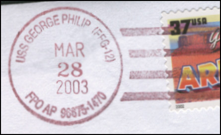 File:GregCiesielski GeorgePhilip FFG12 20030328 1 Postmark.jpg