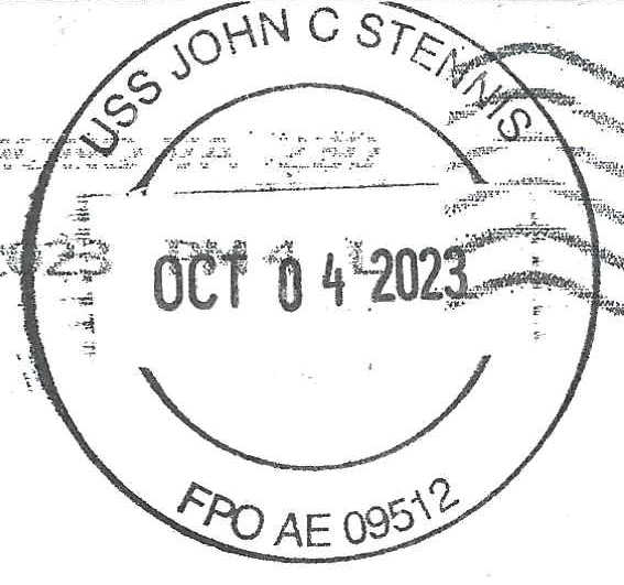File:GregCiesielski JohnCStennis CVN74 20231004 1 Postmark.jpg