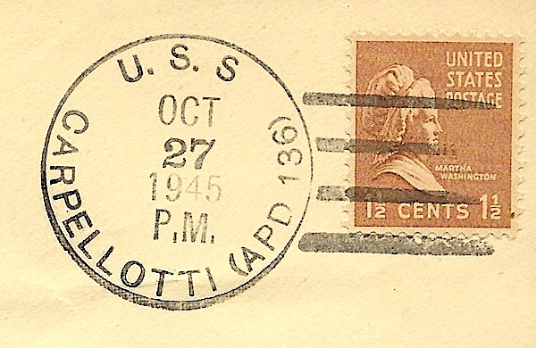 File:JohnGermann Carpellotti APD136 19451027 1a Postmark.jpg