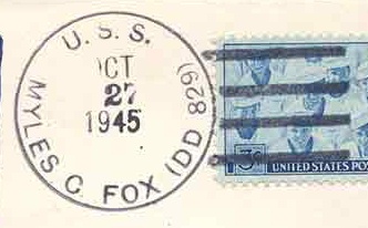 File:GregCiesielski MylesCFox DD829 19451027 1 Postmark.jpg
