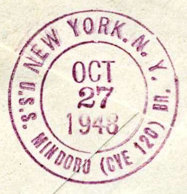 File:GregCiesielski Mindoro CVE120 19481027 1 Postmark.jpg