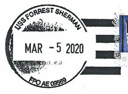 File:GregCiesielski ForrestSherman DDG98 20200305 1 Postmark.jpg