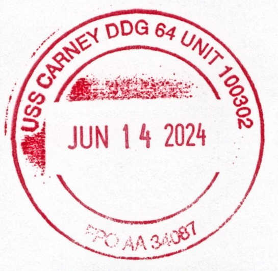File:GregCiesielski Carney DDG64 20240614 2 Postmark.jpg