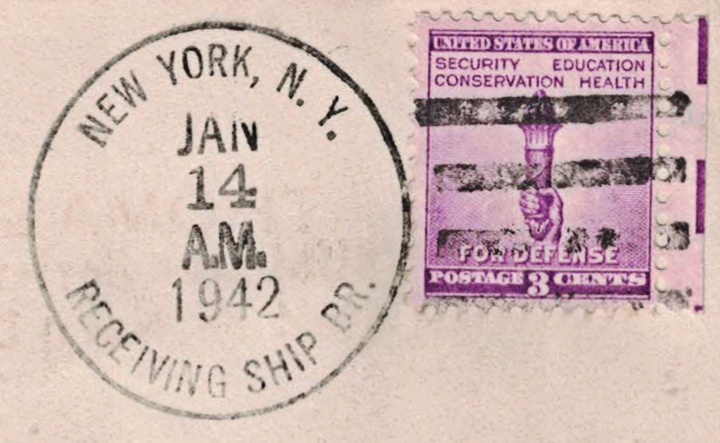 File:GregCiesielski ReceivingShip BrooklynNY 19420114 1 Postmark.jpg