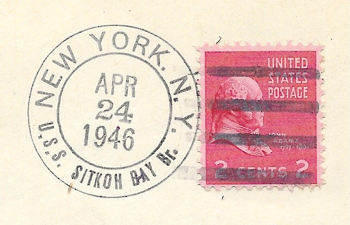 File:JohnGermann Sitkoh Bay CVE86 19460424 1a Postmark.jpg