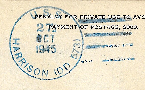 File:JohnGermann Harrison DD573 19451027 1a Postmark.jpg