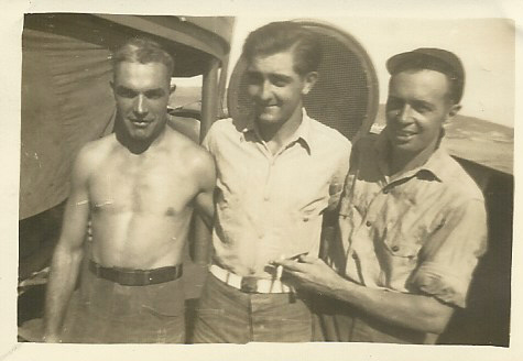 File:ROSudduth 1945-three sailors aboard USS Raccoon.jpg