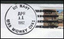 GregCiesielski Midway CV41 19920411 1 Postmark.jpg
