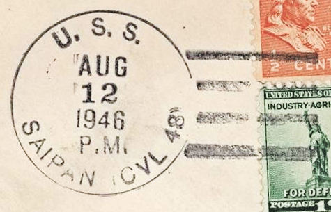 File:GregCiesielski Saipan CVL48 19460812 1 Postmark.jpg
