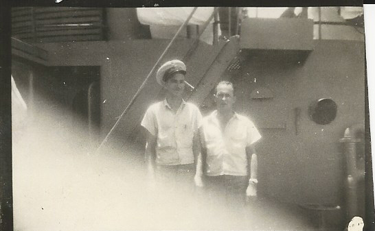 File:ROSudduth 1945-Sudduth RO & Cochran JE aboard USS Raccoon.jpg