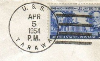 File:GregCiesielski Tarawa CVA40 19540405 1 Postmark.jpg