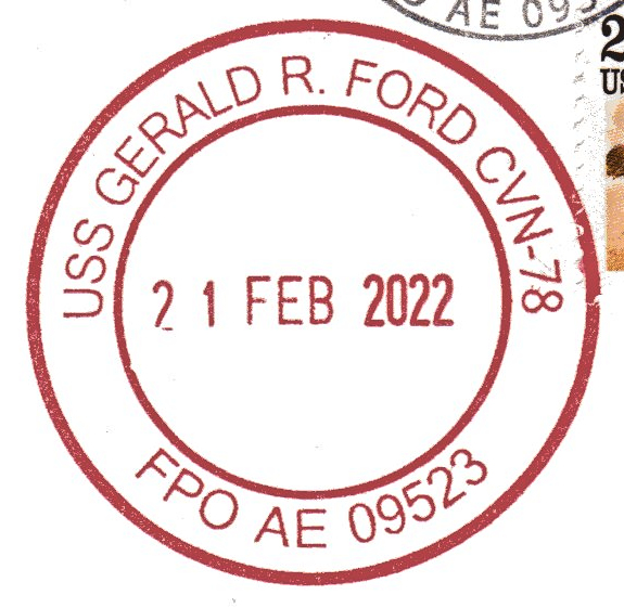 File:GregCiesielski GeraldRFord CVN78 20220221 1 Postmark.jpg