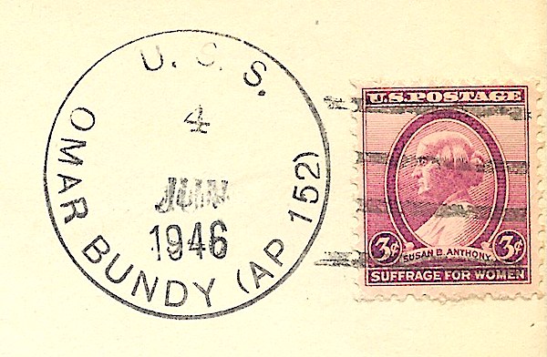 File:JohnGermann General Omar Bundy AP152 19460604 1a Postmark.jpg