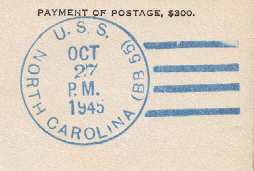 File:GregCiesielski NorthCarolina BB55 19451027 2 Postmark.jpg