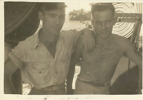 File:ROSudduth 1945-two unnamed crew members-USS Raccoon.jpg