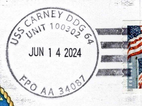 File:GregCiesielski Carney DDG64 20240614 1 Postmark.jpg