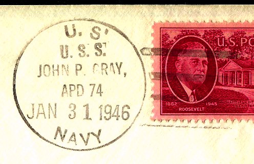 File:GregCiesielski JohnPGray APD74 19460131 1 Postmark.jpg