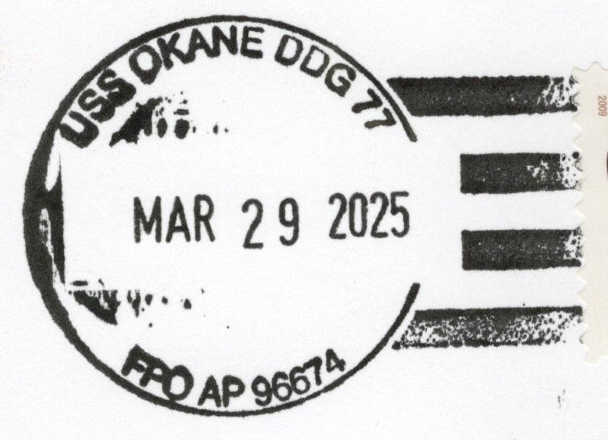 File:GregCiesielski OKane DDG77 20250329 1 Postmark.jpg