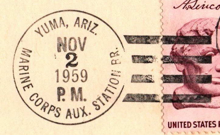 File:GregCiesielski MCASYuma 19591102 1 Postmark.jpg
