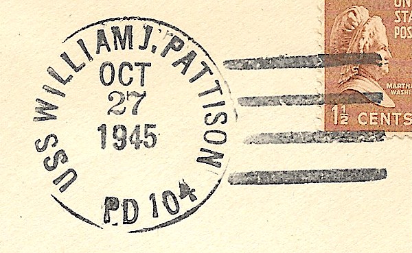 File:JohnGermann William J. Pattison APD104 19451027 1a Postmark.jpg