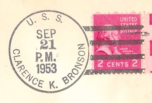 File:GregCiesielski ClarenceKBronson DD668 19530921 1 Postmark.jpg