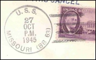 File:GregCiesielski Missouri BB63 19451027 2 Postmark.jpg