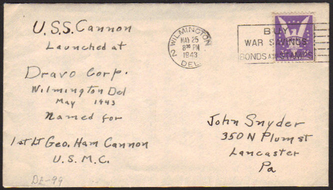 File:GregCiesielski Cannon DE99 19430525 1 Postmark.jpg