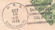 Thumbnail for File:GregCiesielski Cincinnati CL6 19351012 1 Postmark.jpg