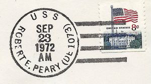 JohnGermann Robert E. Peary DE1073 19720923 1a Postmark.jpg