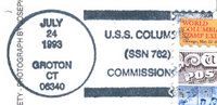 Thumbnail for File:GregCiesielski Columbus SSN 762 19930724 1 Postmark.jpg