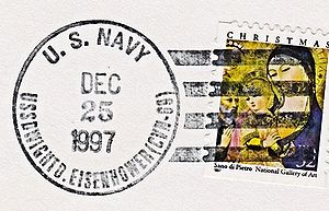 GregCiesielski DwightDEisenhower CVN69 19971225 1 Postmark.jpg
