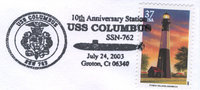 Thumbnail for File:GregCiesielski Columbus SSN 762 20030724 1 Postmark.jpg