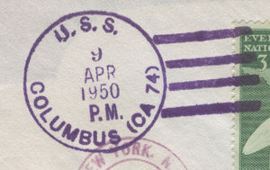 GregCiesielski Columbus CA74 19500409 1 Postmark.jpg