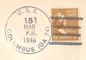 GregCiesielski Columbus CA74 19480315 1 Postmark.jpg