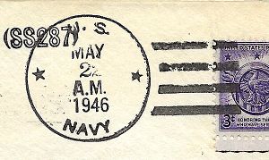 JohnGermann Bowfin SS287 19460522 1a Postmark.jpg